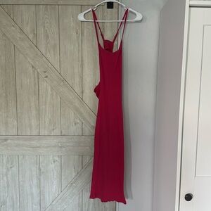 Roxy pink midi dress cut back tight size medium